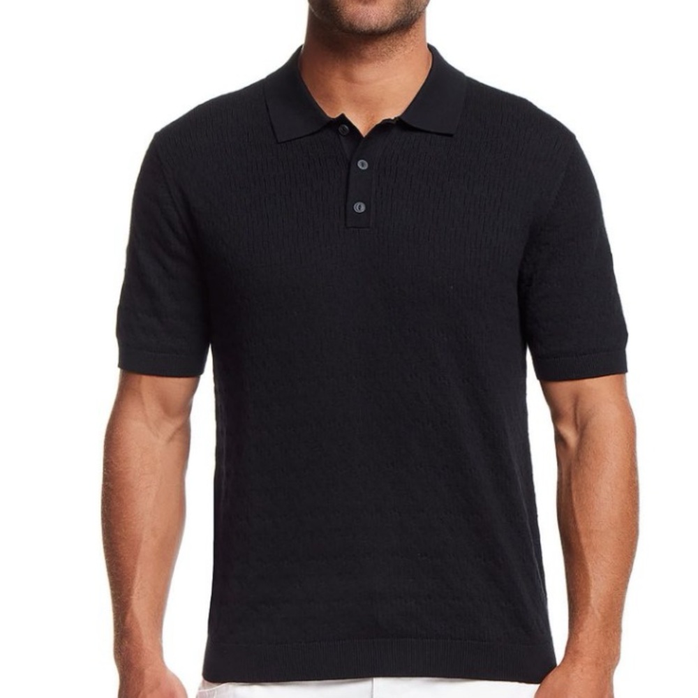 Weatherproof Navy Textured Polo Shirt 100% cotton weatherproof